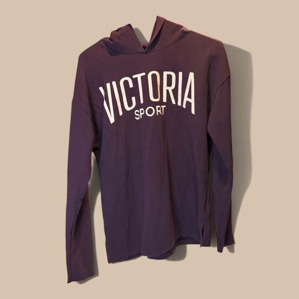 Victoria's Secret Sport Hoodie XS Purple Long Sleeve Logo Sweatshirt